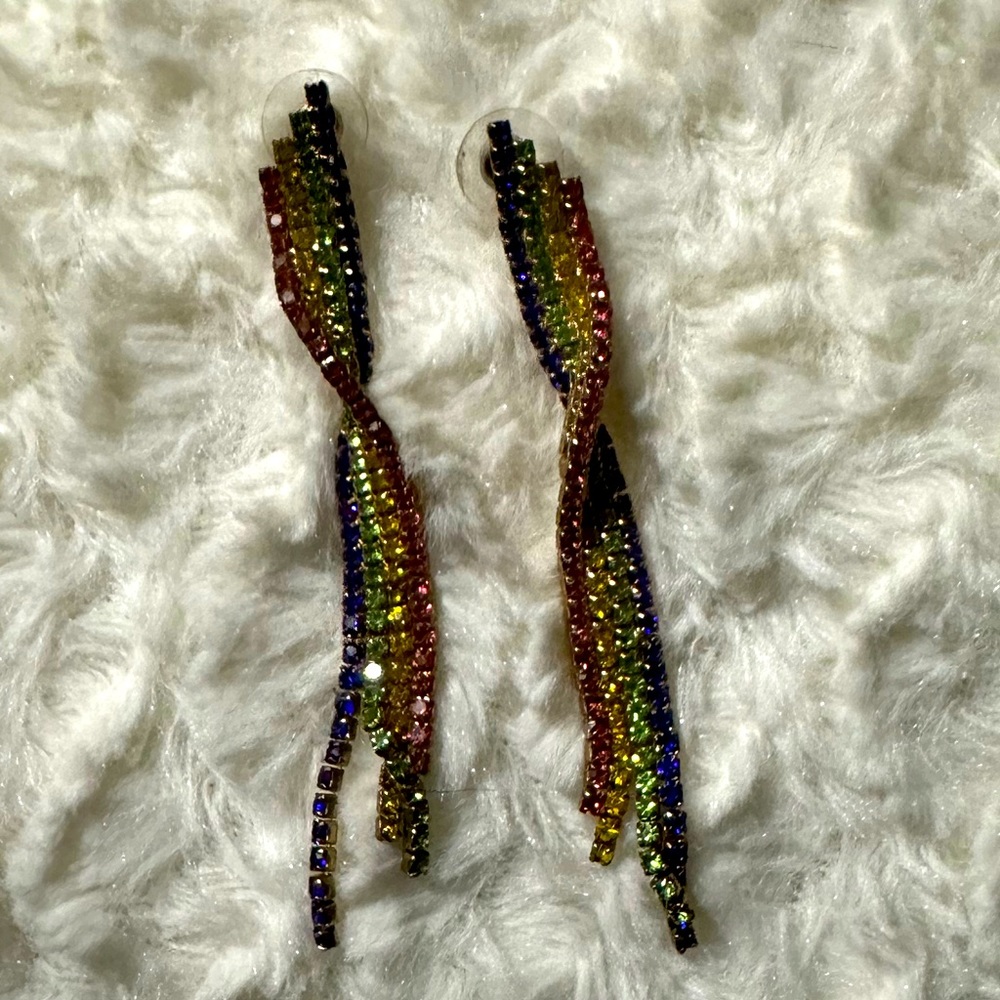 Sparkle multi colored earrings - Picture 2 of 2